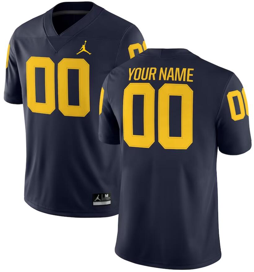 NCAA Men Michigan Wolverines navy blue customized jersey->youth nhl jersey->Youth Jersey